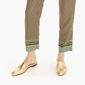 J. Crew Academy Penny Loafer Mules 9.5 Gold Slides